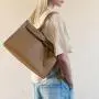 2024 Hot Selling Custom Private Luxury Brand Brown PU Leather Women Hand Bag Buckle Belt Fashion Handbag Tote Bag