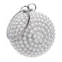 Hot selling round purses pearl beading bag handbags trendy wedding party bags women evening bag women clutch