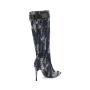 Bottes Femme Ladies Autumn Winter Wellington Boots Pointy Toe Stiletto Heels Stylish Long Boots Women Denim Knee High Boots