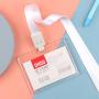 KT002 Acrylic Work ID Neck Strap Card Bus Holders Work Card Bus Access Student Card Holder Candy Color Identity Badge Lanyard