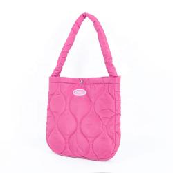 CHANGRONG Custom Lightweight Pink Quilted Larger Nylon Puffer Bag Fashion Soft Cotton Padded women shopping tote bag