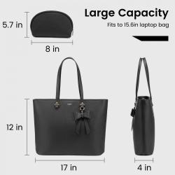 LOVEVOOK 2023 Fashion 2pcs/set PU Leather laptop Bag Large briefcase Handbags and Purses for Ladies Laptop Tote Bag for Women