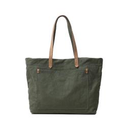 2024 Custom Logo Large Canvas Tote Bag For Women Ladies Luxury With Leather Handle
