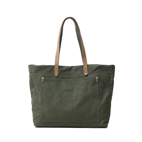 2024 Custom Logo Large Canvas Tote Bag For Women Ladies Luxury With Leather Handle