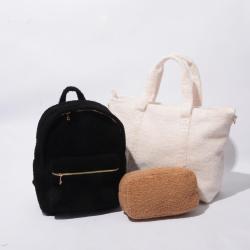 Large Capacity Luxury Fashionable Handbags Retro Beach Bag Shoulder Personalized Blank Plain Soft Plush Winter Tote Bag Carteras