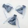 Custom Emboss Logo Soft Blue Luxury Flannel Gift Packaging Drawstring Velvet Jewelry Pouch Bag