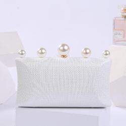 Women vintage pearl clutch bag    woman   black navy rhinestone PU evening bag  party purse handbag