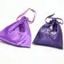 Custom luxury  silk wigs packing dust bags quality drawstring gift bag for cosmetic jewellery lingerie handbags hair satin pouch