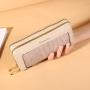 Double Zipper Large Capacity Ladies Purse Crocodile Print Clutch Bag Pure Color Customs Wallet For Women JY1105