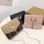 Korean New Style Small Ladies Tassel Bag Fashion Diamond Lattice Chain Shoulder Crossbody Bag Printing Square Casual Bag