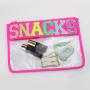 Hot Sale Transparent PVC Toiletry Wash Bag Snack Letter Patch Clear Beauty Makeup Organizer Travel Cosmetic Pouch