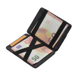 Factory wholesale crazy horse leather rfid magic money wallet with custom logo