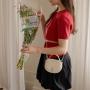 2024  New Style Metal Lock Customized Color Fashion Ladies Pu Retro Trendy Bag Half Moon Saddled Handbag Crossbody Saddle Bags