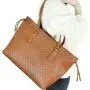 Simple and elegant large capacity design Tote Bag for Women Tote Bag with embossed logo for girls