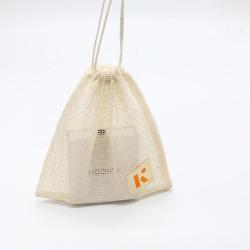 Custom Logo Printed Reusable Cotton Mesh Soap Bag Natural Drawstring Gift Soap Cosmetic Packaging Cotton Mesh Pouch