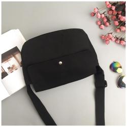 Gelory Canvas Bag Women's Single Shoulder Solid Color Portable Messenger Canvas Shopping Bag Student Tutoring Cloth Bag Custom