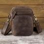 Men's leather vertical crossbody bag Crazy Horse retro bag