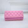 High quality Lattice Purses Fashion Ladies Long Clutch Coin Purses Fold Leather Wallets For Women