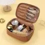 Luxury PU Weave 3Pcs Portable Makeup Travel Bag Multifunctional  Organizer Cosmetic Bags for Women Girls