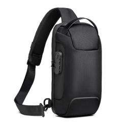 XL049 Anti-theft Daily Used Waterproof Crossbody Bag with USB Oxford Men's Chest Bag Large Capacity Sports Shoulder Bag
