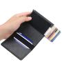OEM041 Leather Men Aluminum Wallet Back Pocket ID Card holder RFID Blocking Mini Wallet Automatic Credit Card Coin Purse