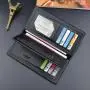ZR756 Man Wallet Long Card Holder Card Positions Case Open Frosting Purse Retro Money Clip Billfold Dollars PU Open Wallet