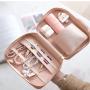 Custom Fashion Storage Bag With Multi Elastic Slots Pocket Function Pink Travel Electronics Cable Organizer Bag