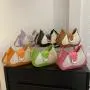 Retro color block fashionable shoulder crossbody bags for women custom logo underarm bag designer messenger bag