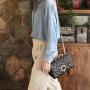 Fashionable Shoulder Rhombus Diamond-Type Lattice Bag For Women Buttons Carry The Bag