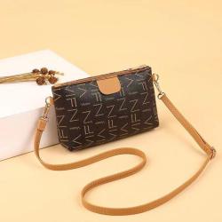 Fashion Women's Messenger Bag 2024 Printed Pu Leather Single Shoulder Crossbody Bag Business Purse Zipper Small Square Bag