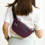 HR019 Newest Fashion Travel Waist Bag Buckle Woven Oxford Zipper Crossbody Bag Outdoor Running Solid Color Phone Storage Bag