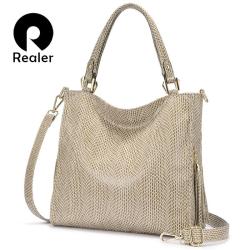 REALER Factory wholesale OEM PU leather shoulder crossbody bag fashion casual ladies tote bags 2022 custom women hand bags