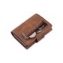 Wholesale Leather Metal Case Wallet Men RFID Blocking Aluminum Card Holder Pop Up Wallet