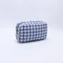 Keymay Stock NO MOQ Premium Tweed cosmetic make up case bag for Ladies Multi Use Pouch Large Capacity Zipper Pouches Custom