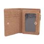 Real Cork Leather Wallet Zipper Around Mini Women Purse With Coin Pouch