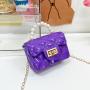 2023 New Fashion Litter Girl single chain handbags shoulder bag  pearls kid Candy PVC candy Jelly kids bags for girls
