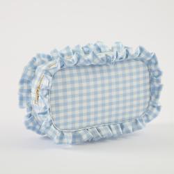 Wholesale High Plaid Lace  Ruffle Cosmetic Bagzipper pouch  Cosmetic Pouch Personalized Lightweight  Pouches Cosmetic Bags