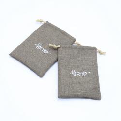 Eco-Friendly Custom Logo Cheap Natural Soap Gift Cosmetic Pouch Small Drawstring Jute Packaging Cosmetic Makeup Bag