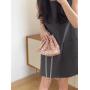 2024 New Hot Style Pink Sequins Fashion Shoulder Bag Silver Chain High Quality Crossbody Bag  PVC Sequins Drawstring Bucket Bag