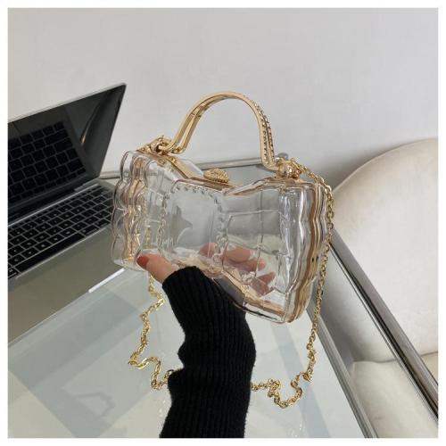 Summer bags metal chain shoulder bag purse bow shape transparent candy acrylic evening clutch bag handbag for ladies