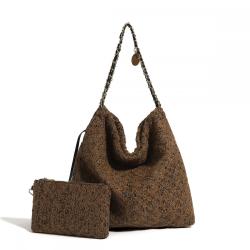 2024 Oversize  Composite Cashmere Tote Bag Fashion Trends Hand Bags Ladies Ugly Handbag