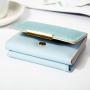 HSWW001 Custom Short Small Mini PU Leather RFID Women Wallet Fashion Credit Card Holder Fashionable Coin Money Purse