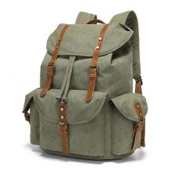 Wholesale waxed canvas waterproof travel computer bags High Quality Large Retro Leather outdoor sports Fashion travel Backpack