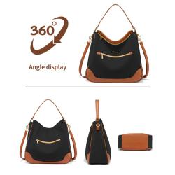 LOVEVOOK New Fashion Designer Canvas PU leather Handbags High Quality Lady Shoulder Bag Purse Large Capacity Hobo Bags for Women