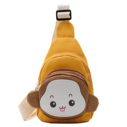 Fashion canvas chest bag custom cartoon child shoulder bag design kids canvas sling waist bag