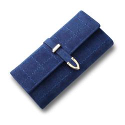 Super Hot Selling ladies Fashion Grid wallet Elegant Foldable Faux Suede woman purse wholesale for all seasons sac tendance 2024