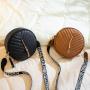 Popular Design Embroidered pu leather small round cheap bag 2024 women messenger bag printed shoulder crossbody bag