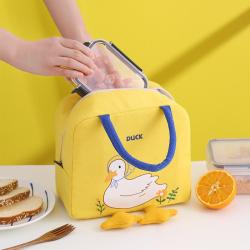 KBW157 2023 Wholesale New Small Yellow Duck Cute Cartoon Bento Lunch Tote Bag Storage Insulated Lunchbox Bag