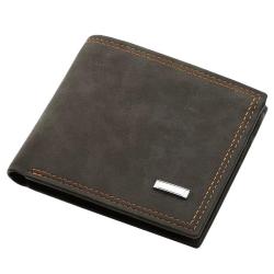 ZR942 Men's Short Wallet Retro Pu Leather Wallet Horizontal Square ID Card Holder Purse Business Coin Wallet Father's Day Gift