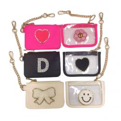 Keymay New Arrivals Custom Women Mini Wallet Zipper Pouch Custom Money Bag Keychain Cute Transparent Clear PVC Coin Purse